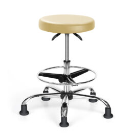 Pracovní židle MULTISED BZJ 033S vysoká s kruhem nosnost 150 kg s kluzáky krémová