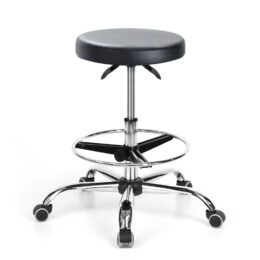 Pracovní židle MULTISED BZJ 033S vysoká s kruhem nosnost 150 kg s kolečky černá