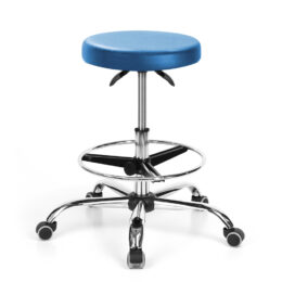 Pracovní židle MULTISED BZJ 033S vysoká s kruhem nosnost 150 kg s kolečky modrá
