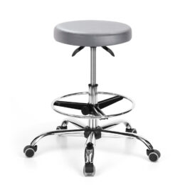Pracovní židle MULTISED BZJ 033S vysoká s kruhem nosnost 150 kg s kolečky šedá