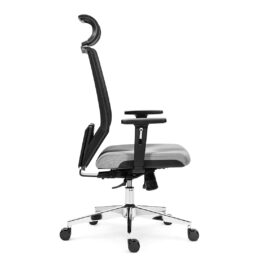 Kancelářská židle s posuvem sedáku ANTARES Edge ALU PDH SL s područkami nosnost 130 kg šedá bok Kancelářská židle s posuvem sedáku ANTARES Edge ALU PDH SL s područkami nosnost 130 kg šedá bok