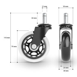 SUPERKANCL pogumovaná kolečka Izzyroll průměr 75 mm rozměry