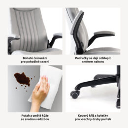 Kancelářské křeslo BOSTON nosnost 130 kg vlastnosti Kancelářské křeslo BOSTON nosnost 130 kg vlastnosti